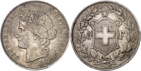 Confédération suisse (1848 à nos jours) - 5 francs - 1900 B Berne