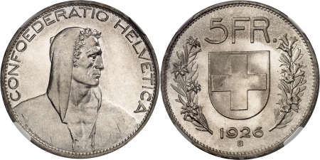 Confédération Suisse (1848 à nos jours)  - 5 francs - 1926 B Berne