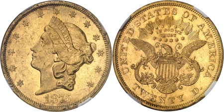 République fédérale (1789 à nos jours) - 20 dollars or - 1875 S San Francisco