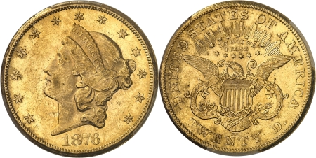 République fédérale (1789 à nos jours) - 20 dollars or - 1876 CC Carson City