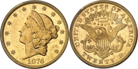 République fédérale (1789 à nos jours) - 20 dollars or - 1876 CC Carson City
