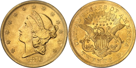 République fédérale (1789 à nos jours) - 20 dollars or - 1876 S San francisco