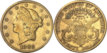 République fédérale (1789 à nos jours) - 20 dollars or - 1882 CC Carson City