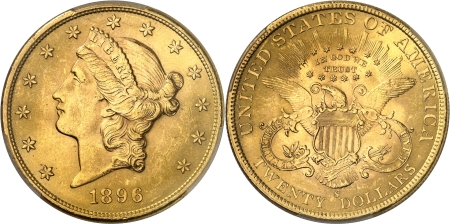 République fédérale (1789 à nos jours) - 20 dollars or - 1896 S San Francisco