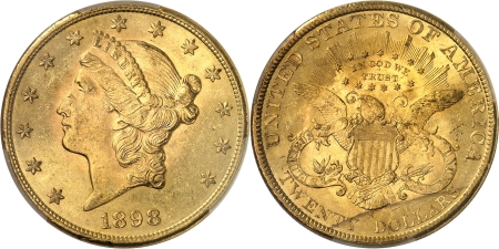 République fédérale (1789 à nos jours) - 20 dollars or - 1898 S San Francisco