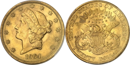République fédérale (1789 à nos jours) - 20 dollars or - 1904 Philadelphie 