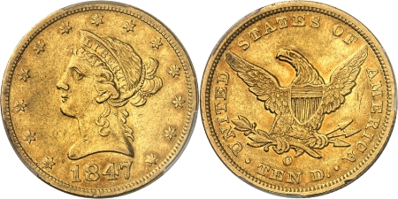 République fédérale (1789 à nos jours)  - 10 dollars or - 1847 O Nouvelle-Orléans