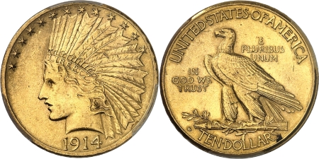 République fédérale (1789 à nos jours)  - 10 dollars or - 1914 D Denver