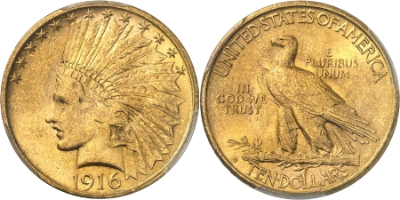 République fédérale (1789 à nos jours) - 10 dollars or - 1916 S San Francisco