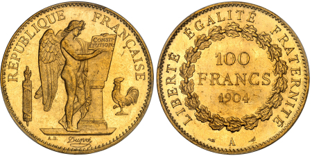 France - 100 francs en or - 1904 A Paris - PCGS MS 64