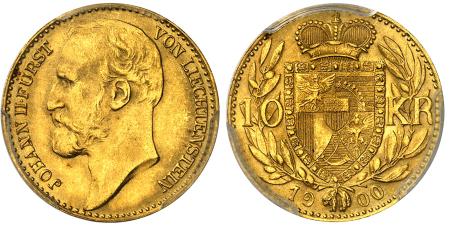 10 couronnes or 1900 - 1.500 ex. - FDC - PCGS MS 65