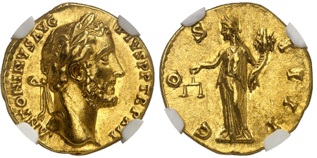 Antonin le Pieux (138-161) - Aureus Rome (148-149) - NGC AU 5/5 3/5 Fine Style