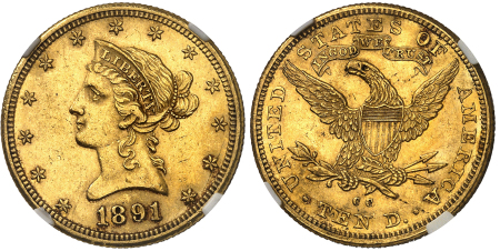 USA - 10$ 1891 CC - NGS MS 61
