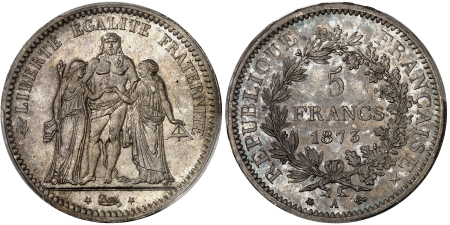 5 francs Hercule 1873 A Paris - PCGS MS 65