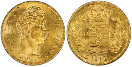 40 francs or 1830 A Paris - Tranche en creux - PCGS MS 62